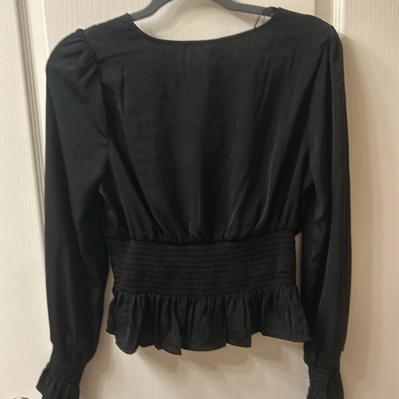 WOMANS BLACK SATIN SHIRT - Picture 5 of 7